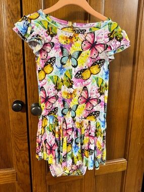 Bums & Roses Butterfly Ruffle Dress